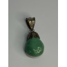 Vintage 925 Sterling Silver Malachite Pendant Length 2 Inch