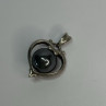 925 Sterling Silver Hematite Heart Pendant Length 1.1 Inch