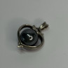 925 Sterling Silver Hematite Heart Pendant Length 1.1 Inch