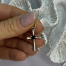 925 Sterling Silver Garnet Heart Cross Length 1.2 Inch