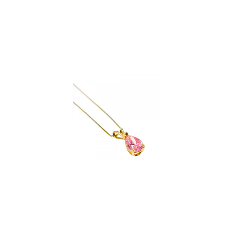 14 K YELLOW GOLD MORGANITE CHAIN WITH PENDANT