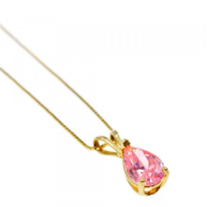 14 K Yellow Gold Morganite Chain With Pendant