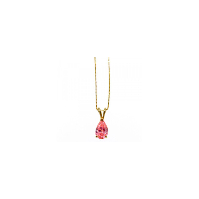 14 K YELLOW GOLD MORGANITE CHAIN WITH PENDANT