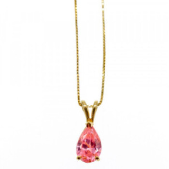 14 K Yellow Gold Morganite Chain With Pendant