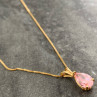 14 K Yellow Gold Morganite Chain With Pendant