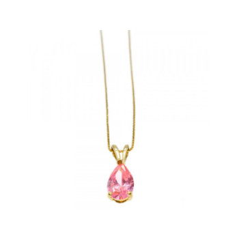 14 K YELLOW GOLD MORGANITE CHAIN WITH PENDANT