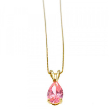 14 K Yellow Gold Morganite Chain With Pendant