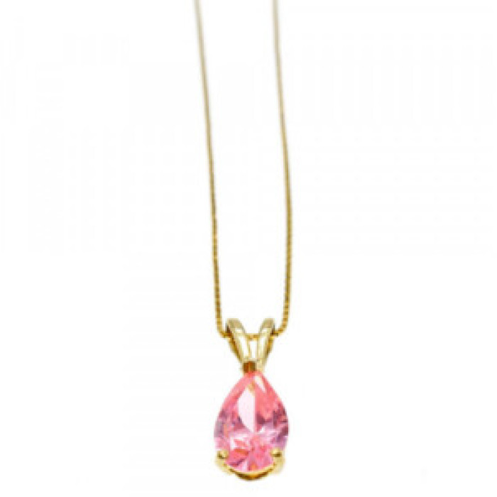 14 K Yellow Gold Morganite Chain With Pendant