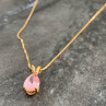 14 K Yellow Gold Morganite Chain With Pendant