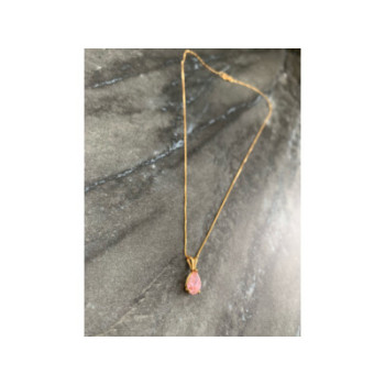 14 K YELLOW GOLD MORGANITE CHAIN WITH PENDANT