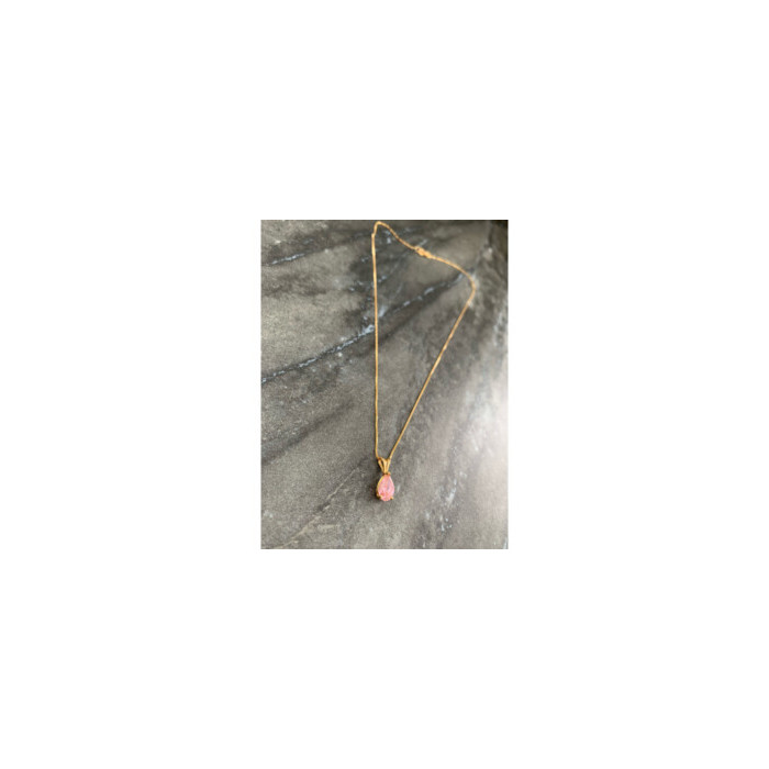 14 K YELLOW GOLD MORGANITE CHAIN WITH PENDANT