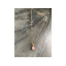 14 K YELLOW GOLD MORGANITE CHAIN WITH PENDANT