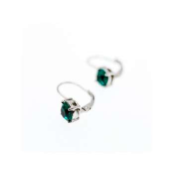 925 Sterling Silver Emerald Classic Earrings