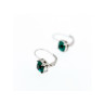 925 Sterling Silver Emerald Classic Earrings