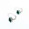 925 Sterling Silver Emerald Classic Earrings