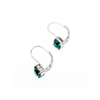 925 Sterling Silver Emerald Classic Earrings
