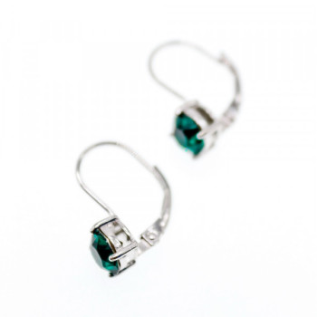 925 Sterling Silver Emerald Classic Earrings