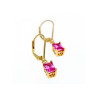 925 Sterling Silver Gold Plated Pink Topaz & Goshenite Earrings