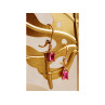 925 Sterling Silver Gold Plated Pink Topaz & Goshenite Earrings