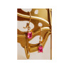 925 Sterling Silver Gold Plated Pink Topaz & Goshenite Earrings