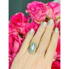 925 Sterling Silver Blue Alpanite Ring Size 10.25