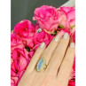 925 Sterling Silver Blue Alpanite Ring Size 10.25