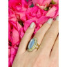 925 Sterling Silver Blue Alpanite Ring Size 10.25