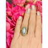 925 Sterling Silver Blue Alpanite Ring Size 10.25
