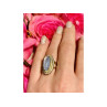 925 Sterling Silver Blue Alpanite Ring Size 10.25
