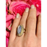925 Sterling Silver Blue Alpanite Ring Size 10.25