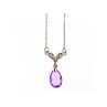925 STERLING SILVER AMETHYST & CZ NECKLACE PENDANT