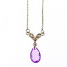 925 Sterling Silver Amethyst & CZ Necklace Pendant
