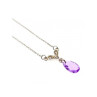 925 STERLING SILVER AMETHYST & CZ NECKLACE PENDANT