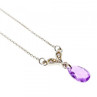 925 Sterling Silver Amethyst & CZ Necklace Pendant
