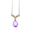 925 Sterling Silver Amethyst & CZ Necklace Pendant