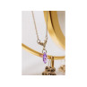 925 STERLING SILVER AMETHYST & CZ NECKLACE PENDANT