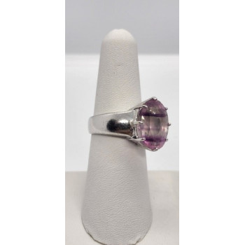 925 Sterling Silver Amethyst Ring Size 7