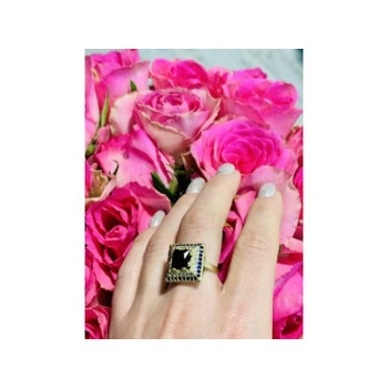 925 Sterling Silver Sapphire & CZ Ring Size 8