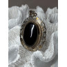 Vintage 925 Sterling Silver Black Onyx Pendant Length 2 Inch