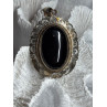 Vintage 925 Sterling Silver Black Onyx Pendant Length 2 Inch