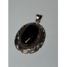 Vintage 925 Sterling Silver Black Onyx Pendant Length 2 Inch