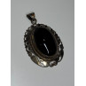 Vintage 925 Sterling Silver Black Onyx Pendant Length 2 Inch