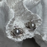 925 Sterling Silver Pearl Crown Earrings Length 0.5 Inch