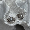 925 Sterling Silver Pearl Crown Earrings Length 0.5 Inch