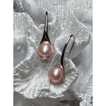 925 STERLING SILVER PEARL EARRINGS LENGTH 1.2 INCH