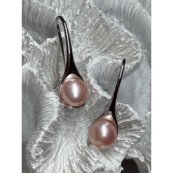 925 STERLING SILVER PEARL EARRINGS LENGTH 1.2 INCH