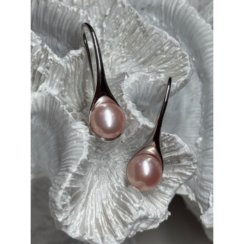 925 STERLING SILVER PEARL EARRINGS LENGTH 1.2 INCH