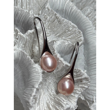 925 STERLING SILVER PEARL EARRINGS LENGTH 1.2 INCH