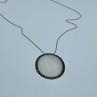 925 Sterling Silver Mother Of Pearl & Marcasites Chain With Pendant