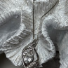 925 Sterling Silver White Sapphire Necklace Length 21/19 Inch
